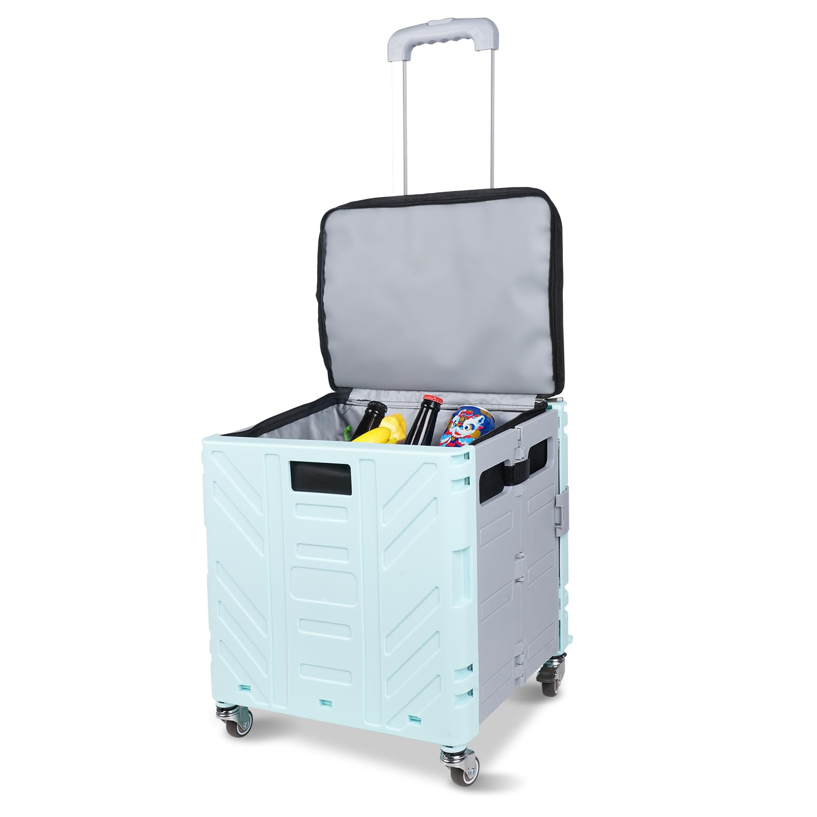Cooler Bag Wheeled,Large Insulated Rolling Cooler Collapsible Leakproof Portable Hard Framed Ice Packs For Camping Picnic Beach Travel (Black, 5.7 Inch Wheels