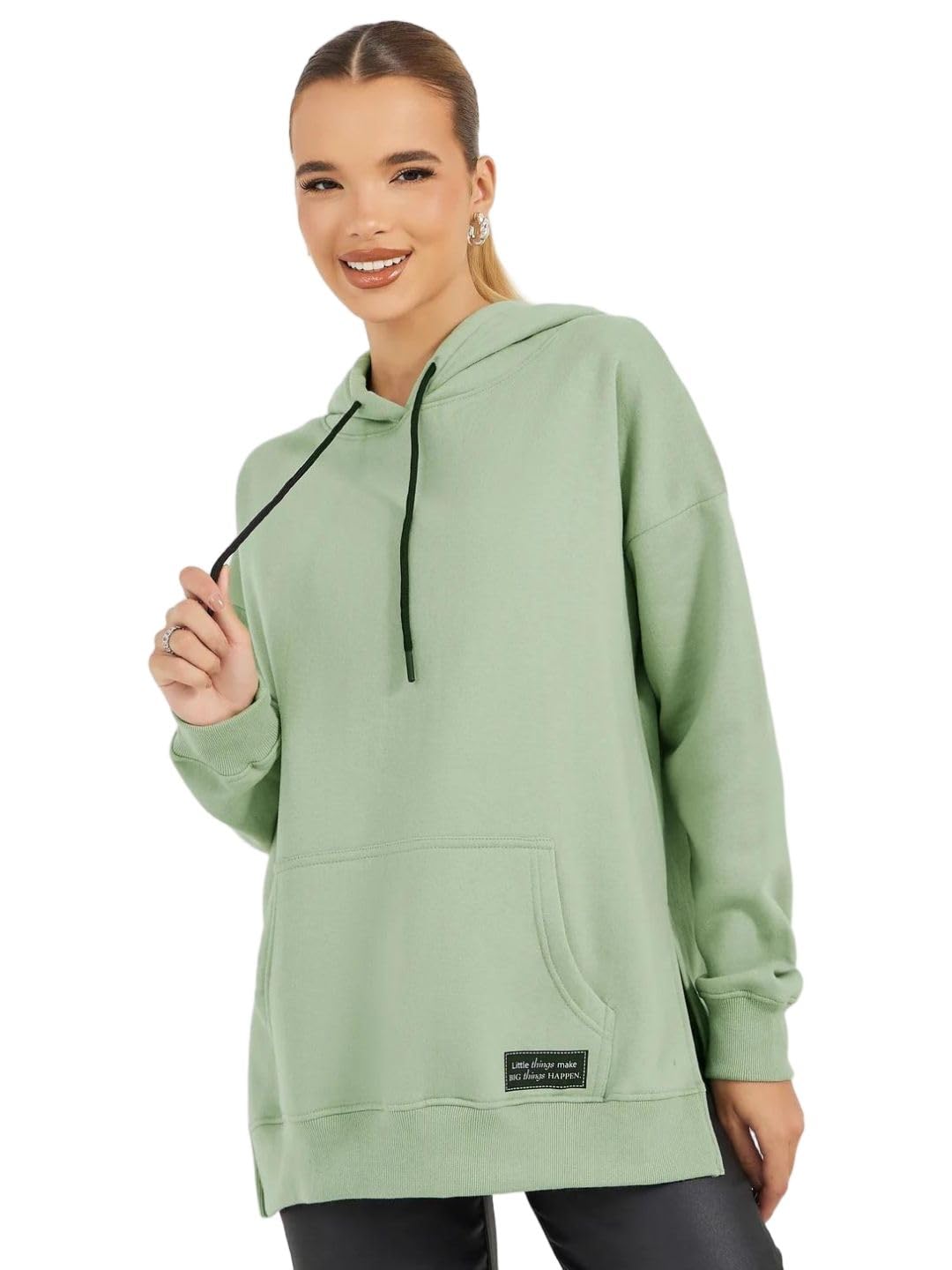 styli Women's Cotton Modern Long Length Dress (70060136_Green_XL)-picture-45