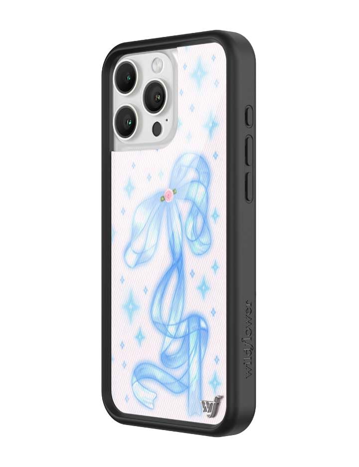 Image of Wildflower Cases - Compatible with iPhone 16 Pro Max | Protective Bumper, 6.5ft Drop Test Certified, Women Owned Small Business | Ribbon, Rose, Baby Blue, Trendy, Glitter, Cute | Sparkle Girl