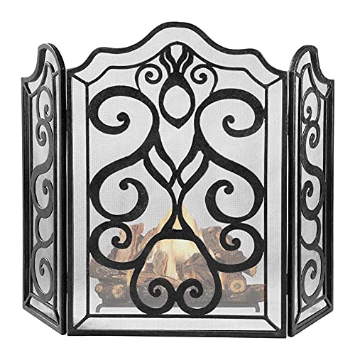 Pantalla de chimenea antigua protector de chispas estable 2