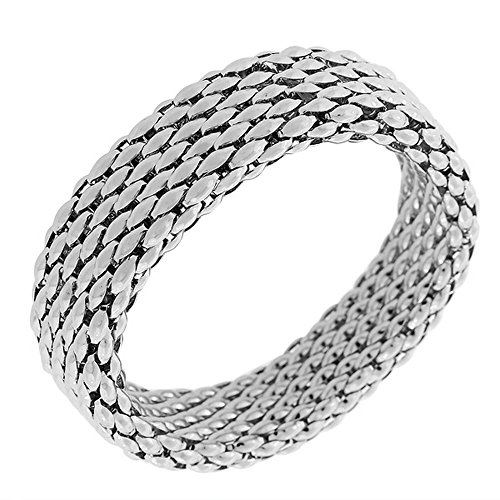 My Daily Styles - Treasure Bangle - Stretch Bracelets for Women - Chunky Mesh Bracelet - Stainless Steel Women's Bangle Bracelet - Beautiful White Gold Tone - Wide Stretch Bracelet3