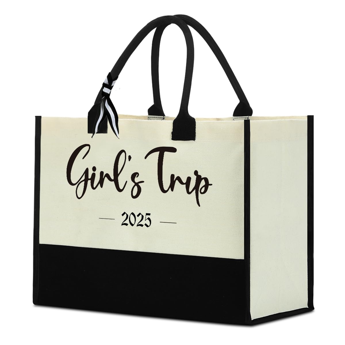 Fokongna Girls Trip Beach Bag Mimi Gigi Granny Nana Mama Abuela Nanny Housewarming Gifts Women Reusable Canvas Tote Bag