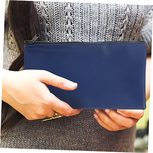 2Pcs PU Leather Money Pouches for Cash and Receipts Zippered Bill Storage Bag with Two Pockets for Organizing Money Checks and Small Items4