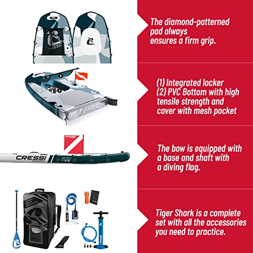 Tavola SUP Gonfiabile Cressi Solid - Facile Montaggio In 10 Minuti, Con Pagaia In Carbonio - Foto 9