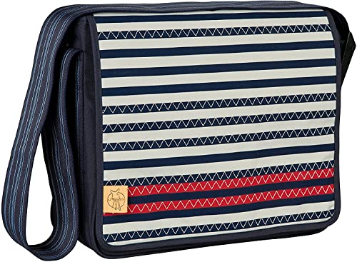 Celino® Bolso cambiador de bebé elegante bolso de hombro con accesorios cambiadores/bolso de mensajero casual a rayas zigzag, azul oscuro