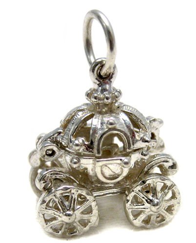 Welded Bliss Sterling 925 Silver Cinderella Pumpkin Carriage Charm Opening To Show Slipper WBC1055