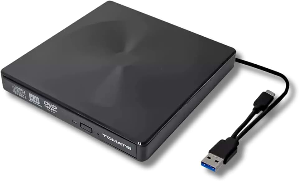 Gravador DVD Externo USB 3.0 e Tipo-C KP-HD845 - Portátil, Alta Velocidade e Compatível com Windows, macOS e Linux
