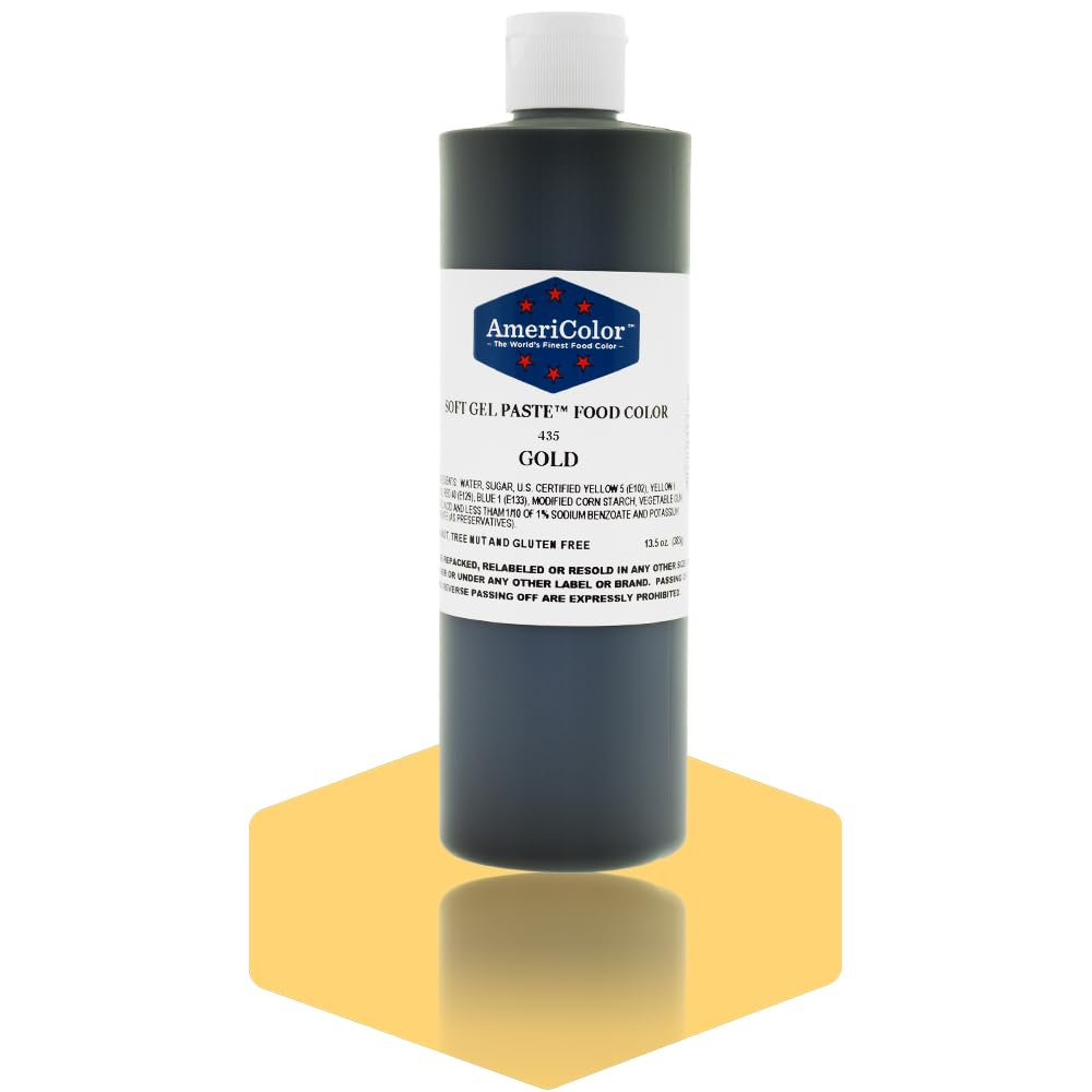 AmeriColor Gold Soft Gel Paste Food Color, 13.5 Ounce