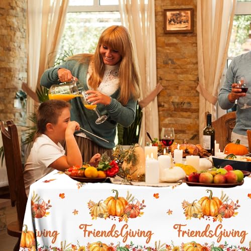 Nappe plastique citrouille automne anti-tache pour repas entre amis