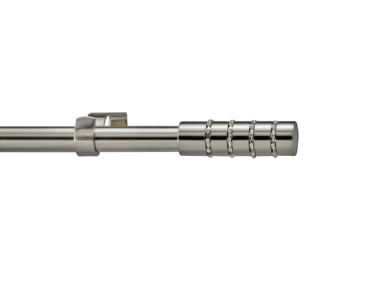 Your Home Online 19mm Diameter Extendable Eyelet Metal Curtain Pole Brushed Chrome Various Finials Without Rings (1.2m - 2m Extendable Pole, Malmo Finial)