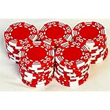 ポーカーチップ【ばら売り50枚単位】11色 カジノチップ マージャン 麻雀 ハート (赤)