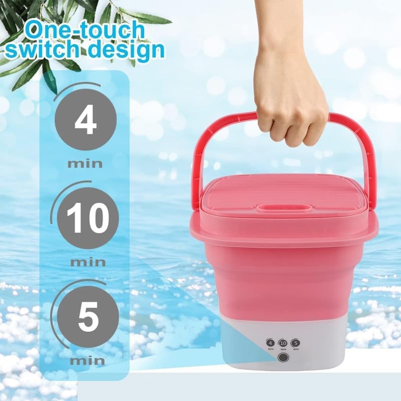 Image of Mini Portable Washing Machine - Folding Washing Machine - Bucket Washer for Clothes Laundry- Collapsible Washing Machine -Underwear Washing Machine for Camping, RV,Travel,Small Spaces