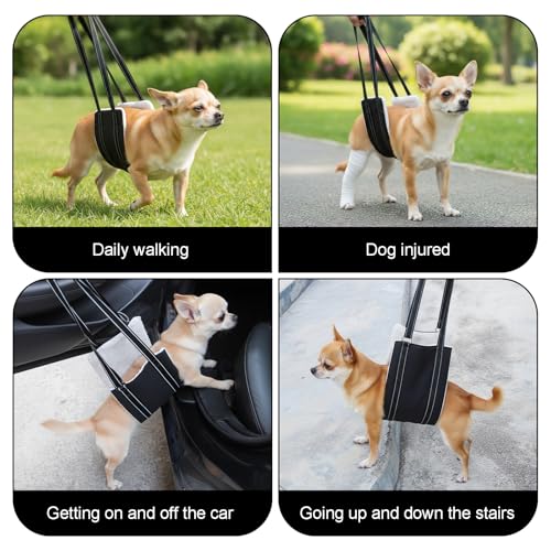 Dog Mobility Sling for Small Dogs Adjustable Lifting Harness With Handle, Back Legs Mobility Aid for Old Injured Dogs Cruciate Ligament Rehabilitation - Image 6