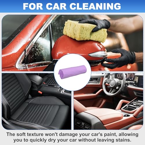 QUARKZMAN Car Premium Shammy Cloth 16.9\ x 12.6\ PVA Chamois Wasch Und Trocknungstuch Ultra schnellaufsaugend Kratzfrei In Beuteln Für Autos Motorräder Spiegel Glas Arbeitsplatten Lila