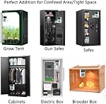 Grow Tent Dehumidifier, Smart Temp and Humidity Controller with External Heating or Cooling Interface, Auto Dehumidification Kit for Safes/Cabinets/Electric Box/Closets, AC/DC 85-265V, Auto Shut Off
