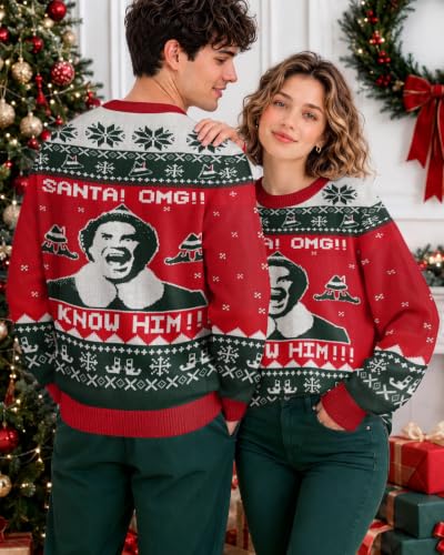 Santa OMG I Know Him Elf Christmas Sweater - Image 6