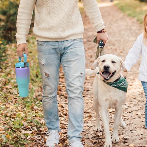 Zukro 40 OZ Tumbler With Flip Straw |Stainless Steel Water Jug With Top Handle For Gym, Outdoors, Car |Large Leak Proof Triple-wall Vacuum Insulated Water Bottle Keeps Cold 30 Hours & Easy Carry by Zukro - Used condition - Image 8