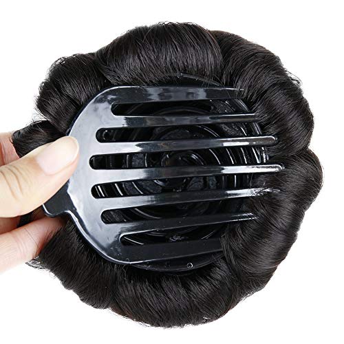 Hanne Hair Chignon Pony Tail Bun Artificial Synthetic Tress Claw In Ponytail Hair Extension Women's Hairpiece (Natural Black) #TOP4