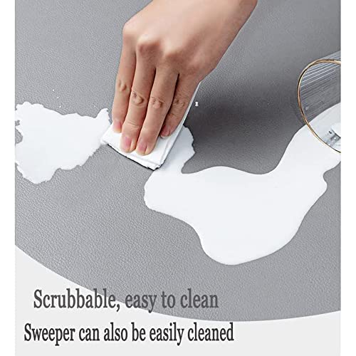 Round Office Chair Mat, Heavy Duty Leather Floor Mats For Computer Desk, Under Desk Rug, Multi-Purpose Hard Floor Protector For Home And Office (Gray,60Cm(24In)) #TOP6