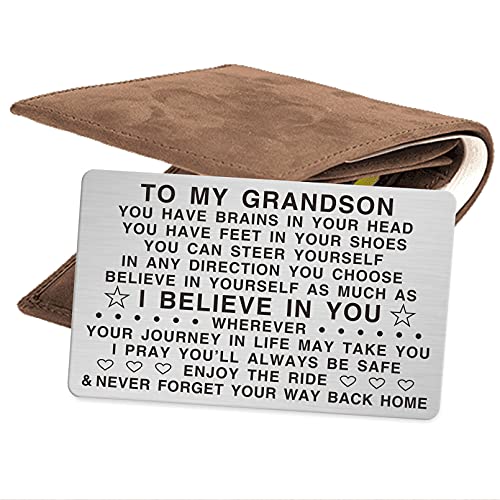 Grandson Gifts, Grandson Inspirational Engraved Wallet Card3