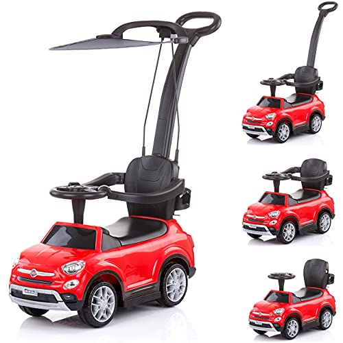 Chipolino Rutschauto FIAT 500X Musik Zwei Becherhalter, Stauraum unter dem Sitz, Farben:rot – Bild 3