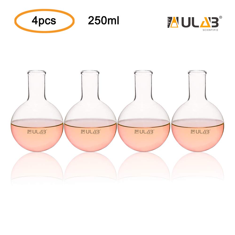 ULAB Glass Wine Decanters, Round Bottom, 8.45oz, Borosilicate 3.3 Glass Material, Pack of 4, UBF1016