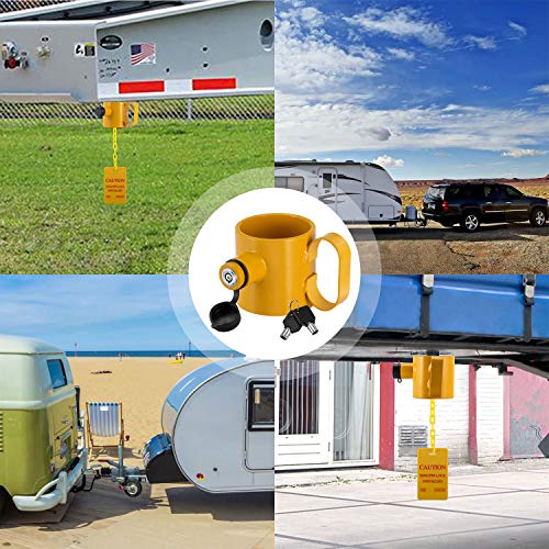 Boyisen 5Th Wheel King Pin Lock Solid Steel Anti Theft For Rvs, Container Trailers And Campers With Handles Warning Tag #TOP3