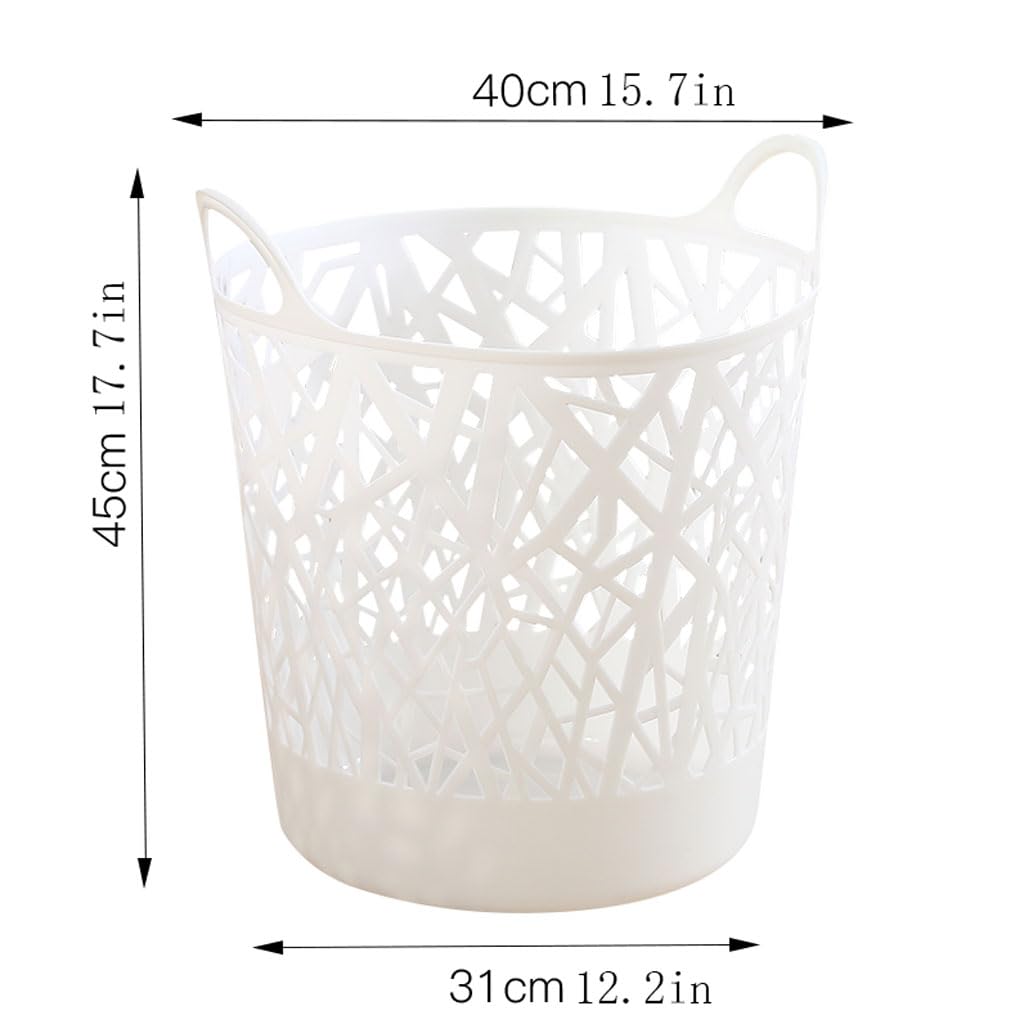 Cesto portabiancheria portatile in plastica, cesto portabiancheria traspirante con manici, cesto per vestiti sporchi per la camera da letto della lavanderia del dormitorio