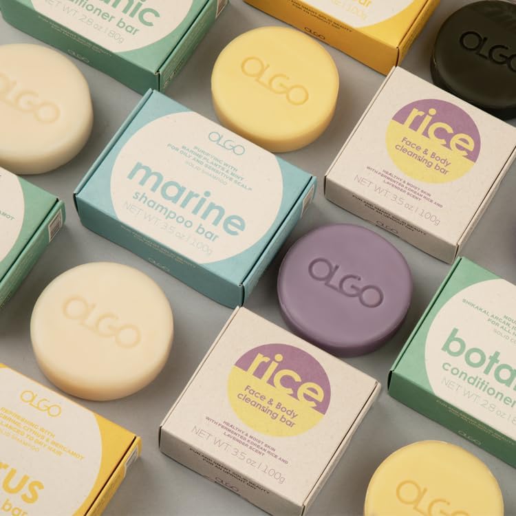 Miniatura 6 de OLGO Marine - Barra de champú de 3.5 onzas  Barra de champú sólido sin jabón para cuero cabelludo con enfriamiento  Kelp, uva marina, carbón con