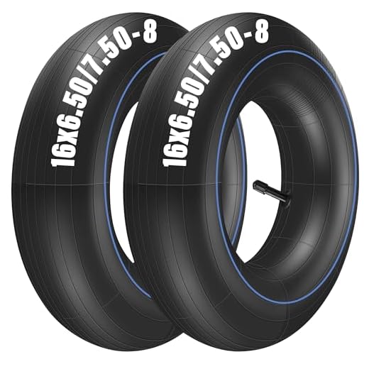 2 Pack 16X6.50-8, 16X7.50-8 Inner Tube for Snow Blower, Lawn Mower, ATV, Farm Tractor, Wheelbarrow, Trailer Implement, Heavy-Duty Replacement Inner Tube with TR-13 Straight Stem Valve