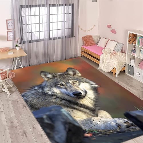 Tapis de jeu loup 160x230 cm pour isoler le sol de la chambre enfant