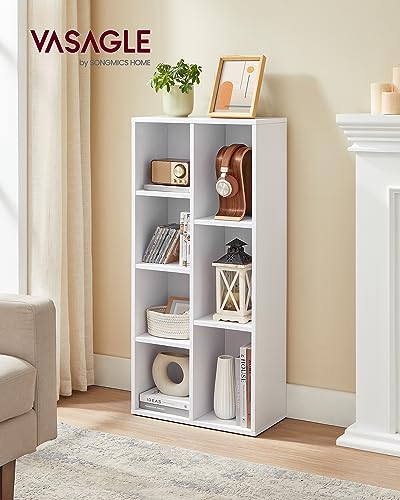 Vasagle ULBC27WT Bookcase, Bookshelf With 7 Compartments, Freestanding Shelves And Cube Organizer, For Display In Living Room, Bedroom, And Home Office, White Ulbc27Wt thumb #1