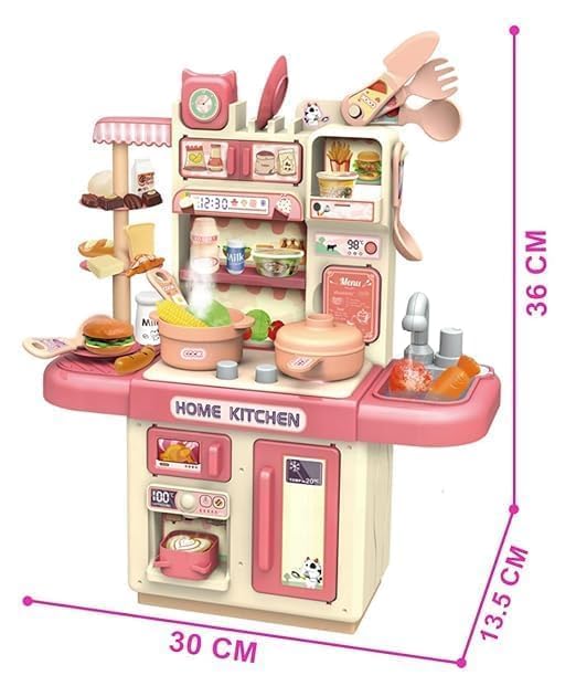 Image of Modern Kitchen Playset Toy for Kids - Dream Pretend Play Kitchen Set with Light-Up Stove, Working Sink, Cooking Accessories, Multicolor Fun Role Play Toy for Boys & Girls