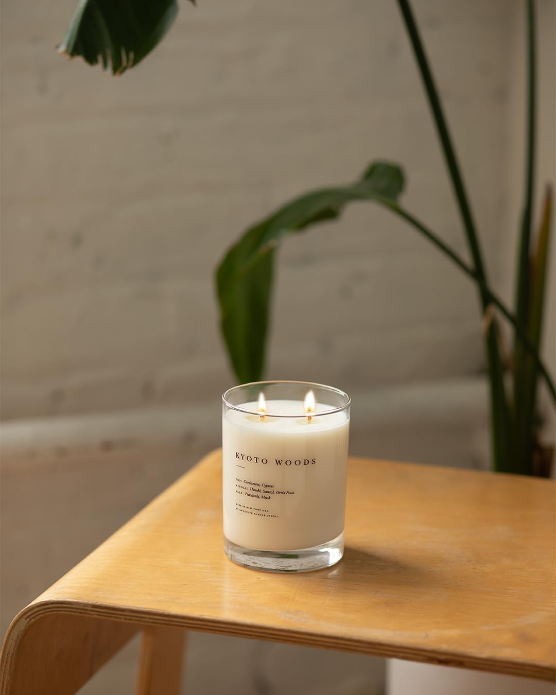 Brooklyn Candle Studio Kyoto Woods 2 Wick Candle – Luxury Scented Candle with Cypress, Hinoki & Santal – Vegan Soy Wax, Hand-Poured in the USA – 70-Hour Burn Time, 13oz