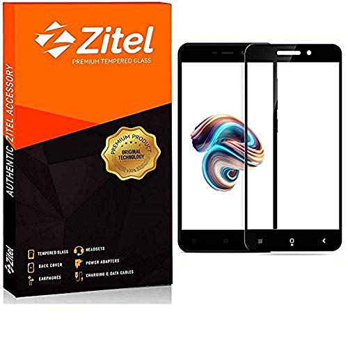 Image of Zitel Tempered Glass Screen Protector for Redmi 5A (Black) Edge to Edge Full Screen Coverage With Installation Kit