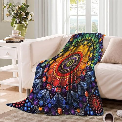 Couverture Impression 3D Flanelle Mandala Grand Lit et Canapé - 6