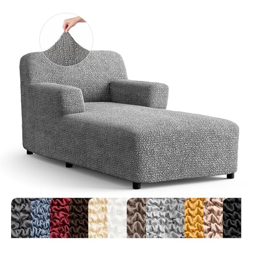PAULATO BY GA.I.CO. PAULATO BY GA.I.CO. Stretch Chaise Lounge Slipcover 1-Piece Non-Slip – Soft Elastic Lounge Chair Covers – Furniture Protector Washable - Ash (with Armrest 32"-48" Wide) sold by Mamma Mia Covers - Amazon