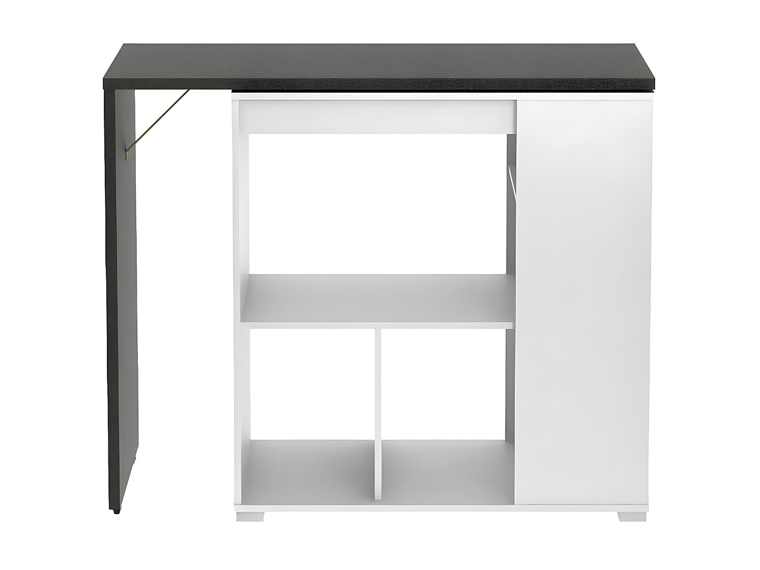Vente-unique - Mobile Bar Girevole Bianco e Calcestruzzo - SATURNE