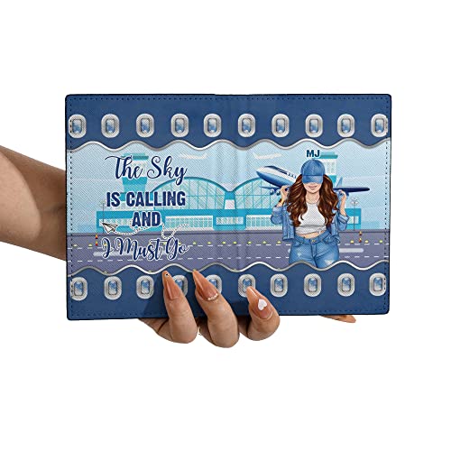 Personalized Name the Sky Is Calling and I Must Go Leather Passport Wallet Fun Unique Gift for Traveler Custom Travel Accessory Passport Holder Gift for Girl Traveling Lover 9