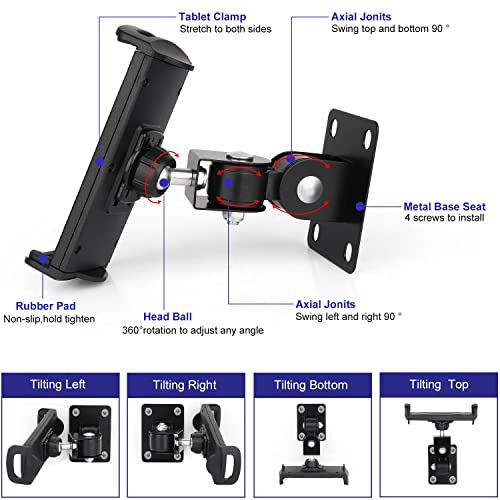 Itodos Tablet Wall Mount For Ipad,Galaxy Tabs, Iphone, Kindle Fire Hd, Kindle Paper White,Google Nexus7/11,Switch, Vehicle Gps,360°Adjustment Compatible With 7~12.9 Inch Tablet And Cellphone #TOP2