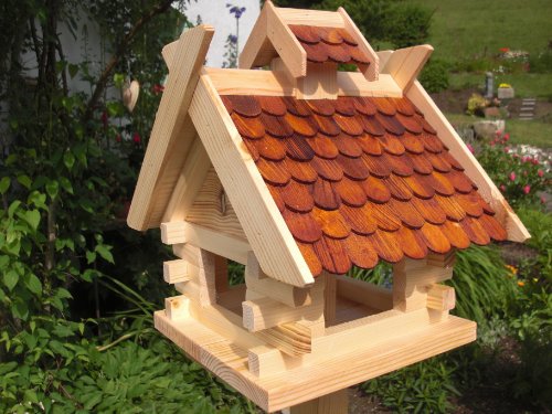Vogelhaus Vogelhäuser-(V1)-Vogelfutterhaus Vogelhäuschen-aus Holz- Schreinerarbeit-Exotic Braun