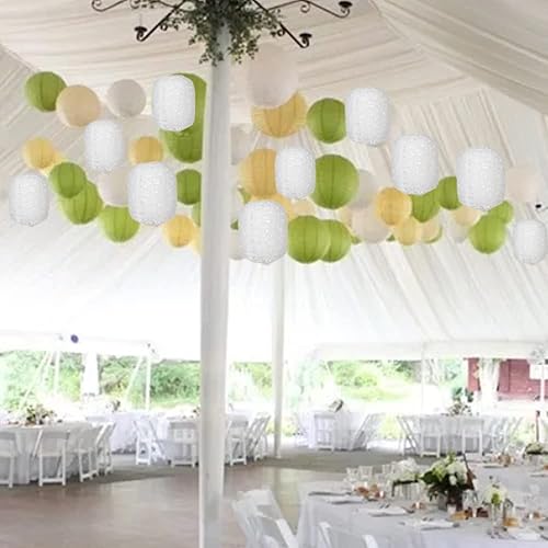 Miniatura 5 de 10 linternas de papel chinas, lámparas de papel blanco japonesas asiáticas colgantes de 6 pulgadas para fiesta de cumpleaños, boda, baby shower,