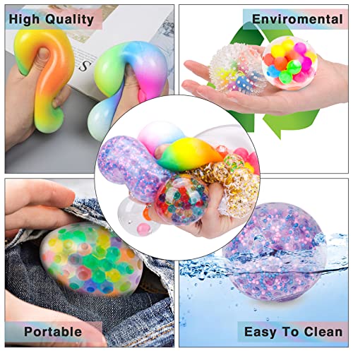 Besnel Sensory Stress Balls Set,Squishy Stress Ball,8 Pack Stress Relief Ball Toys For Adults Kids Anxiety Relief Sensory Balls Squeeze Ball #TOP5