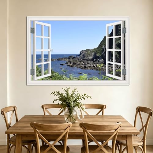 Lienzo decorativo de paisaje natural VHdfgTY, cuadro de ventana falsa de 20x30 cm 3