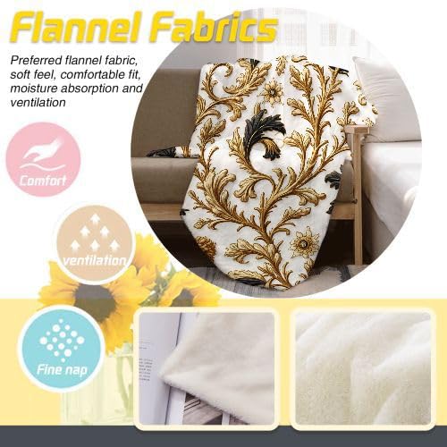 Manta para Sofá 240 x 260 Hojas Amarillas, Mullida Mantas para Cama 180 de Franela, Cálida Reversible Manta Polar de Microfibra para Cubre Colchas, 260x240 cm