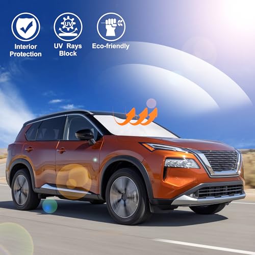 Image of Windshield Sun Shade Fit for 2021 2022 2023 2024 2025 2026 Nissan Rogue 3rd Gen.Accessories(Not for Rogue Sport) Foldable Sunshade Shield Protector