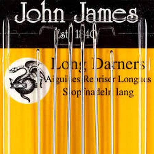 John James Long DARNERS Needles Size 7 Pack of 6