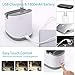 Desk Lamp Kids with Small Night Light LED USB Rechargeable Student Table Lamp Dimmable Eye-caring Cute Study Computer Lamp for Office Dorm, Touch control, Flexible Gooseneck, Phone & Pen Holder (Grey)