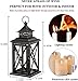 DECORKEY Lantern Decorative Indoor & Outdoor, Large Hanging Candle Lanterns Home Decor, Vintage Metal Candle Holders for Front Porch Patio Wedding Party, Halloween Christmas Decorations (Black)