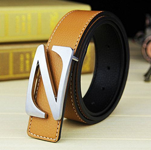 Cliont Mens Z Letter Buckle Leather Belt For Jeans2